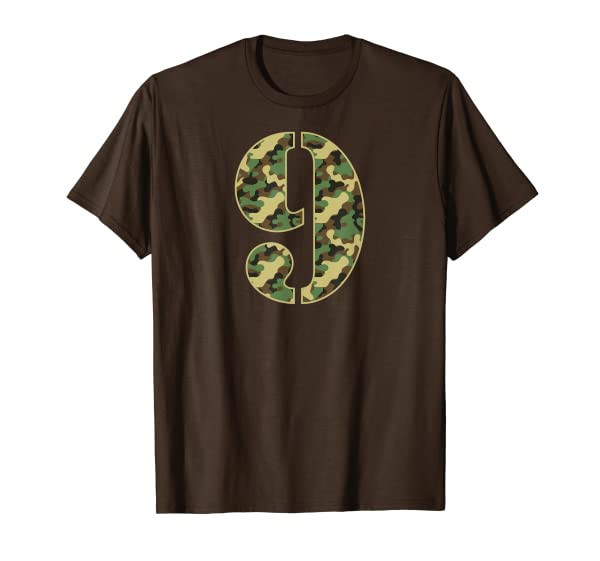 9th Birthday Gift Soldier 9 Year Old Military Themed Camo T-Shirt
