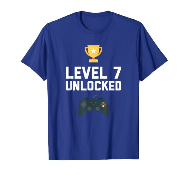 7th Birthday Shirt Gift Gaming Level Up Age 7 Year Old Gamer T-Shirt