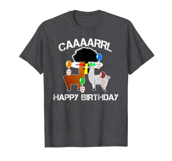 funny llama with hats lama with hat carl funny birthday T-Shirt