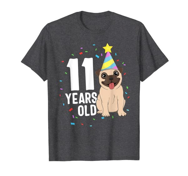 11 Years Old Birthday Pug Dog Lover Party 11th Birthday Kid T-Shirt