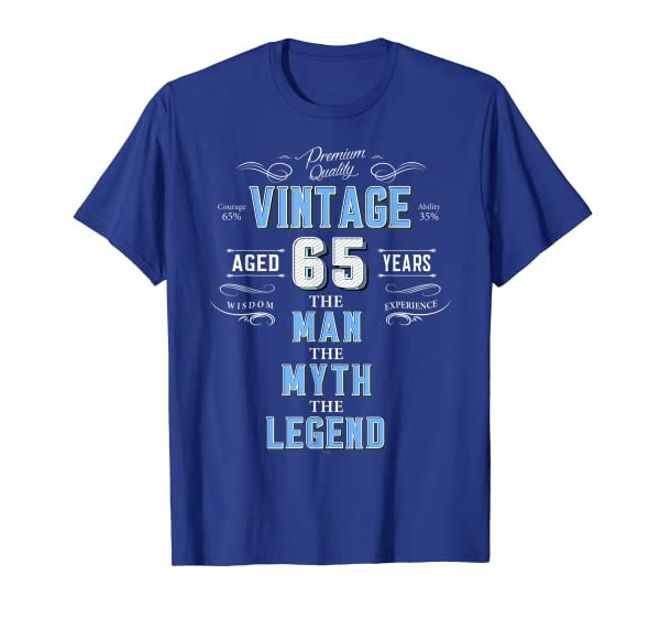Mens Vintage 65th birthday tshirt for him aged 65 years old tee T-Shirt