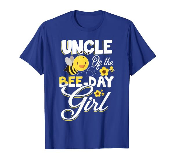 Mens Uncle of The Bee Day Girl Bee Birthday Party Theme T-Shirt