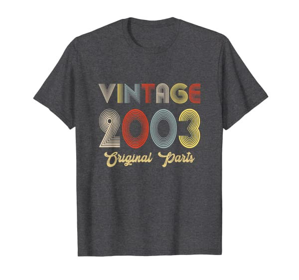 18th Birthday Vintage 2003 Original Parts Vintage Theme T-Shirt
