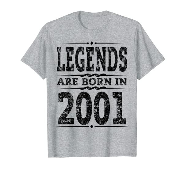 Funny Legends are born in 2001 T-Shirt 18th Birthday Gift