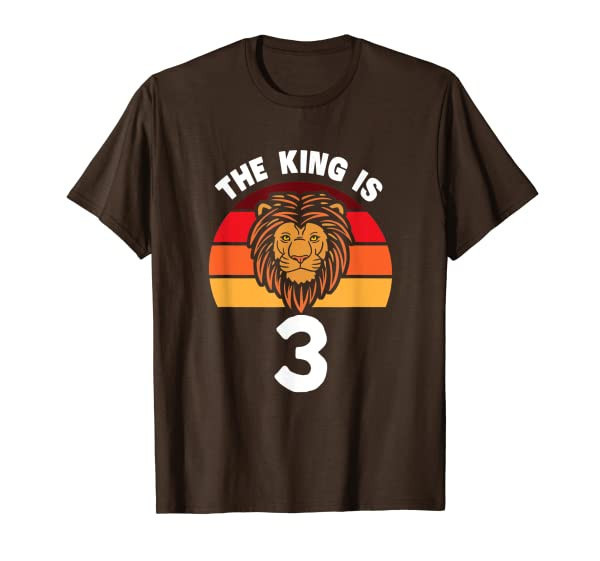 The King Is 3 Animal Themed Lion 3rd Birthday Party Apparel T-Shirt