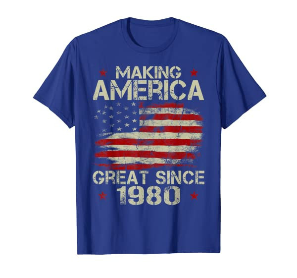 Mens Making America Great Since 1980 Vintage Gifts 40th Birthday T-Shirt
