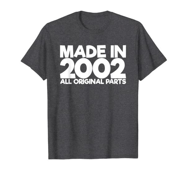 19 Years Old Made In 2002 Funny 19th Birthday T-Shirt