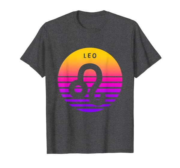 Leo Zodiac Sign Vintage Sunset / Leos Birthday Cool Retro T-Shirt