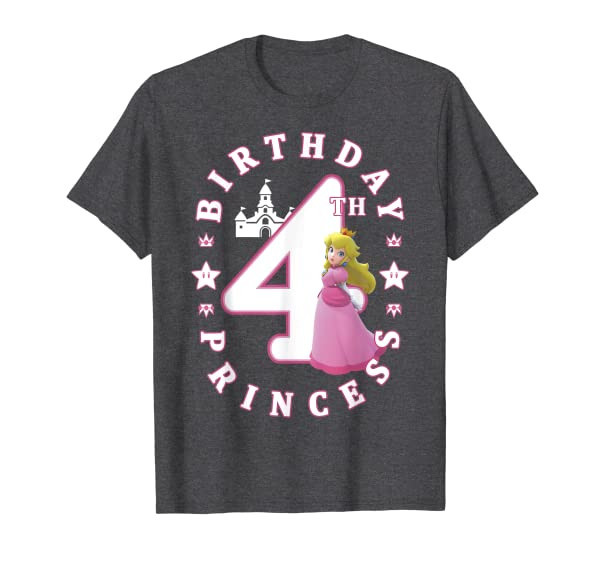 Super Mario Princess Peach 4th Birthday Princess Portrait T-Shirt