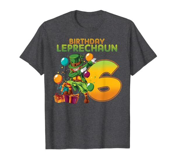 Leprechaun Birthday Shirt 6th Birthday Shirt 6 Years Old T-Shirt