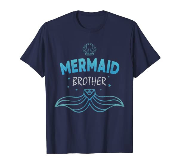 Mermaid Birthday Party Shirt Brother Bro Gift Tee T-Shirt