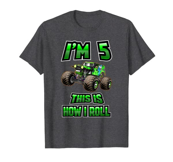 Monster Trucks Are My Jam - 5th Birthday Boy - 5 years old T-Shirt