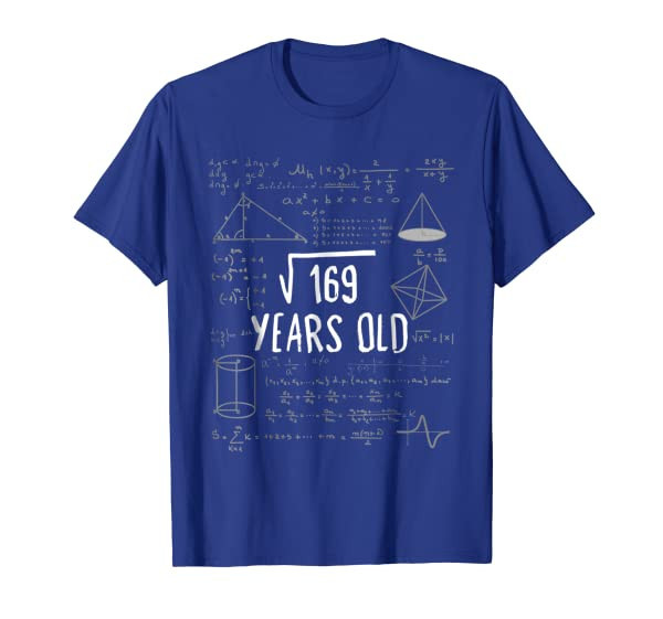 Thirteen Years Old Math Shirt 13th Birthday Square Root 169