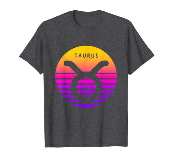 Taurus Zodiac Vintage Sunset / Cool Retro Taurus Birthday T-Shirt