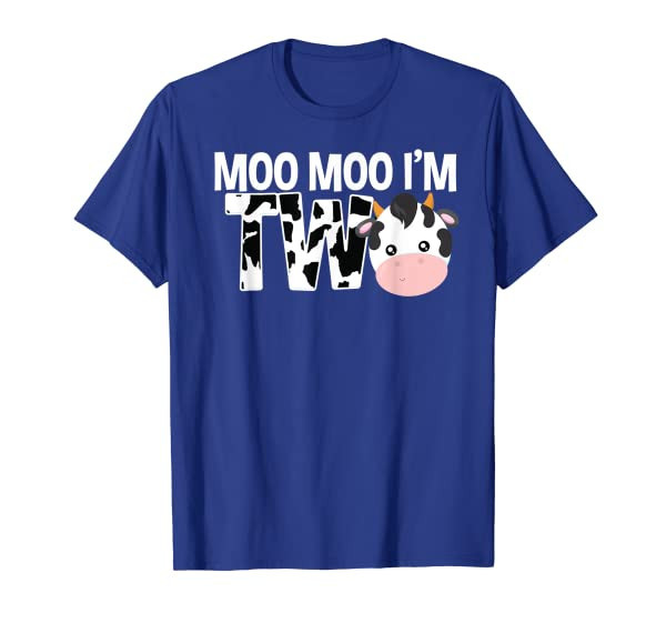 Moo Moo Im Two 2nd Birthday Funny Cow Sounds Toddler Tee