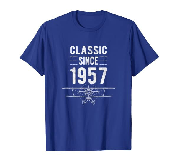 Mens Classic 1957 Shirt Airplane Aircraft 64th Birthday Gifts Men T-Shirt