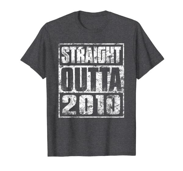 Straight Outta 2010 Made In 10th Birthday Gift 10 Year Old T-Shirt
