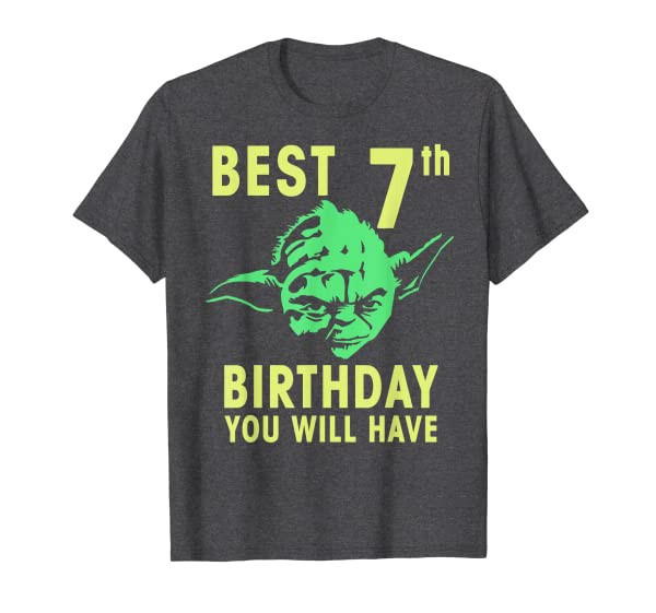 Star Wars Yoda Best 7th Birthday You Will Have Stencil T-Shirt