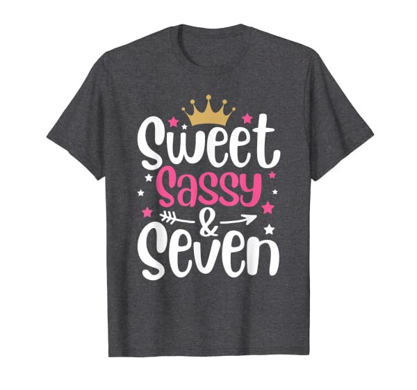 Sweet Sassy And Seven Cute 7th Birthday Celebration Outfit T-Shirt