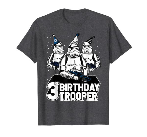 Star Wars Stormtrooper Party Hats Trio 3rd Birthday Trooper T-Shirt