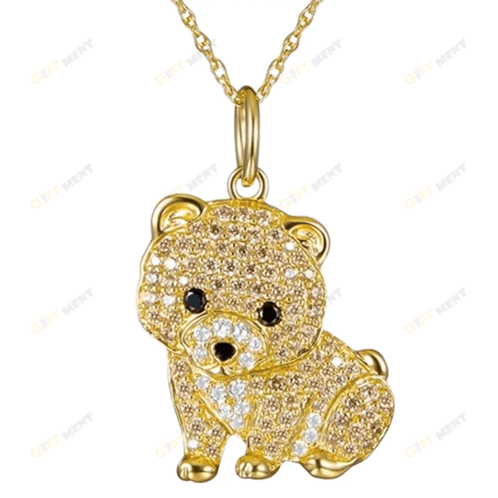 Exquisite and Pomeranian Pendant Necklace Fashion Women's Pet Dog Jewelry Animal Accessories Party Gifts for Dog Lovers