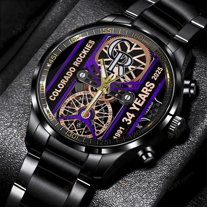 Colorado Rockies Stainless Steel Watch