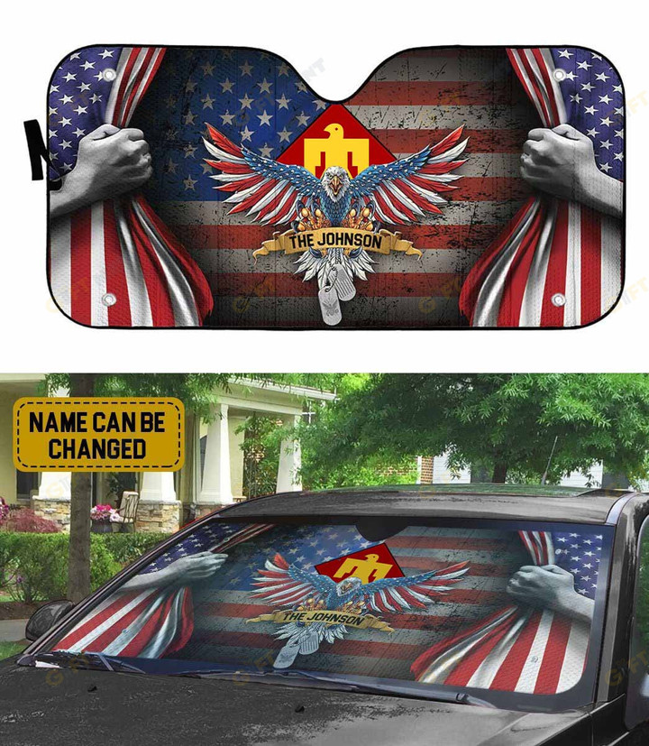45th Infantry Division Custom name Car Auto Sunshade