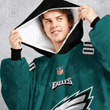 Personalized Philadelphia Eagles Jersey Style Oodie, Flanket, Blanket Hoodie, Snuggie