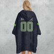 Personalized Seattle Seahawks Oodie, Flanket, Blanket Hoodie, Snuggie