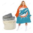 Miami Dolphins Oodie Blanket Hoodie Snuggie Hoodies For All Family