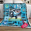 Personalized Cronulla Sutherland Sharks Quilt Blanket Nrl Quilt Blanket Mascot Personalized