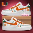 PERSONALIZED Miami Hurricanes Air Force Sneakers