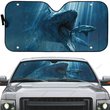 3D Attack Of The Jurassic Shark Custom Sunshade