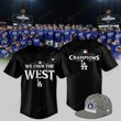 Los Angeles Dodgers 2024 NL West Division Champions Locker Room Jersey Black 02