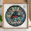 Penrith Panthers Champions NRL 2024 Stained Glass Suncatcher for Window Hanging