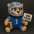 Handmade Detroit Lions Crochet | with Glasses & Chains | Gift for fans