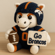 Handmade Denver Broncos Crochet | with Glasses & Chains | Gift for fans