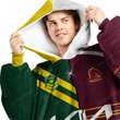 Brisbane Broncos NRL Mix Kangaroos Hoodie Blanket Shirt