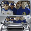 Leeds United Horror Movie Funny Car Sunshade | EPL Halloween Windshield Cover Funny Car Sunshade Limited Edition
