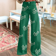 South Florida Bulls Logo Print Wide Leg Jeans | Fan Fashion Statement