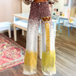 Washington Commanders Logo Print Wide Leg Jeans Gradient Sparkle | Fan Fashion Statement