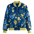 Leed United EPL Women's Floral Print Casual Zip Up Jacket Personalized Name