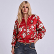 Southampton EPL Women's Floral Print Casual Zip Up Jacket Personalized Name