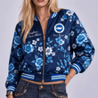 Brighton & Hove Albion EPL Women's Floral Print Casual Zip Up Jacket Personalized Name