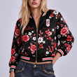 Fulham EPL Women's Floral Print Casual Zip Up Jacket Personalized Name