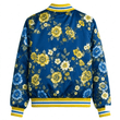 Leed United EPL Women's Floral Print Casual Zip Up Jacket Personalized Name