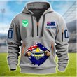 North Queensland Cowboys Personalized Quarter Zip Hoodie for fan