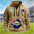 North Queensland Cowboys Personalized Quarter Zip Hoodie for fan