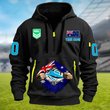 Cronulla-Sutherland Sharks Personalized Quarter Zip Hoodie for fan