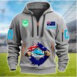 Cronulla-Sutherland Sharks Personalized Quarter Zip Hoodie for fan